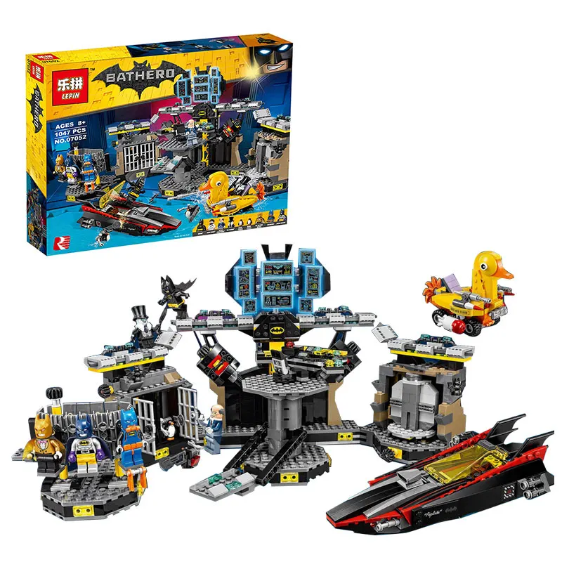 

Models building toy lp 07052 1047pcs Building Block Compatible with lego 70909 super heroes movie blocks Batcave toys hobbies