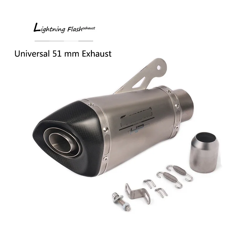 Universal 38-51 mm Silencer Motorcycle Exhaust Muffler Pipe Carbon Fiber Tail Escape with Removable DB Killer Dirt Bike Scooter Universal 38-51 mm Silencer Motorcycle Exhaust Muffler Pipe Carbon Fiber Tail Escape with Removable DB Killer Dirt Bike Scooter