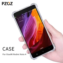 Pzoz redmi note 4 case силиконовые роскошные противоударный xiaomi redmi примечание крышка прозрачный защитный xiomi примечание 4 32 ГБ 64 ГБ