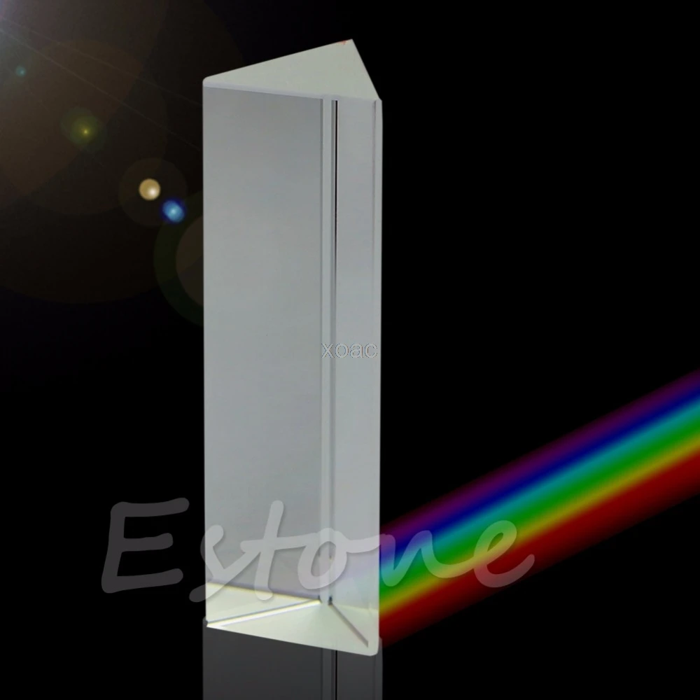 Трехместный треугольной призмы оптическая Стекло преподавания физики Спектр света 10 см 4 "M10 челнока