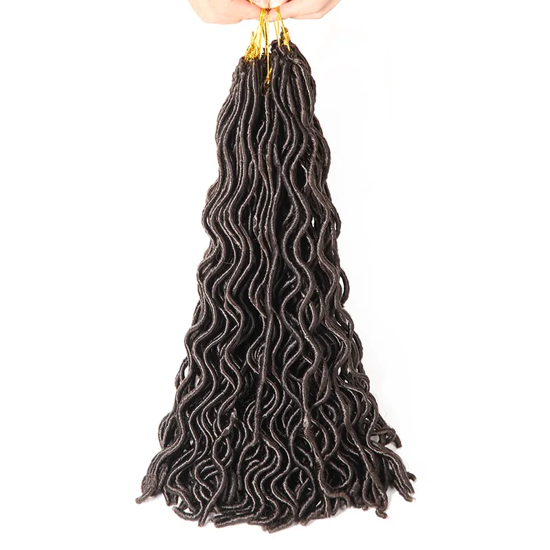 

Wavy Faux Locks Crochet Braids 24roots Synthetic Braiding Hair Soft Dreadlocks Crochet Hair 20 inches Hair Extensions