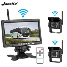 Jansite 7 “Wireless monitor Dell’automobile TFT Due Auto Posteriore del Monitor telecamere di Sistema di Parcheggio di Rearview per Inversione di Sostegno Della Macchina Fotografica di sostegno camion