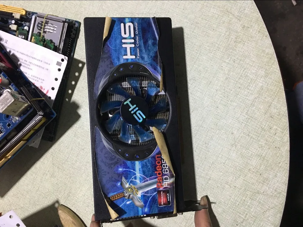 Used original HIS HD6850 1G DDR5 256bit desktop game for AMD HD6850 discrete graphics used gtx740 energy efficient desktop game disassemble graphics 1gd5