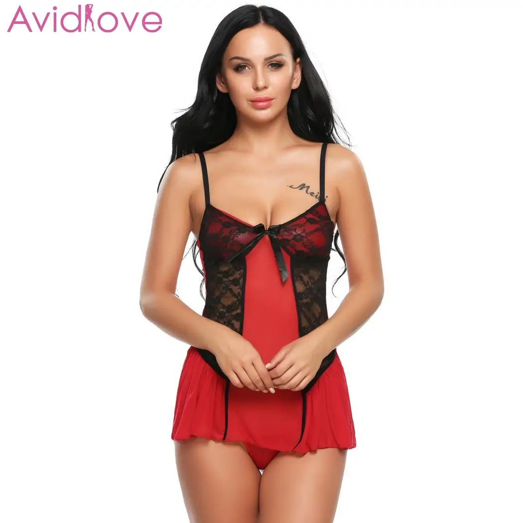 Женское нижнее белье Avidlove кружевное эротическое сексуальное в стиле babydoll ночное
