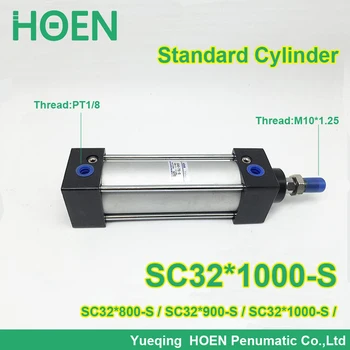 

SC32*1000-S 32mm bore SC32-100 stadard single rod double action pneumatic cylinder SC SC32*800-S SC32*900-S C32-1000-S