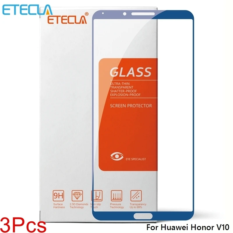 

3Pcs For Huawei Honor V10 Glass Huawei Honor V10 Tempered Glass On For Huawei View 10 Screen Protector HD Transparent Film