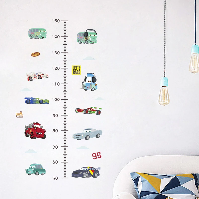 

Cartoon Disney Car PVC Wall Stickers For Kids Room Height Measure Home Living Room Decoration Growth Chart Mural Wall Art Decals
