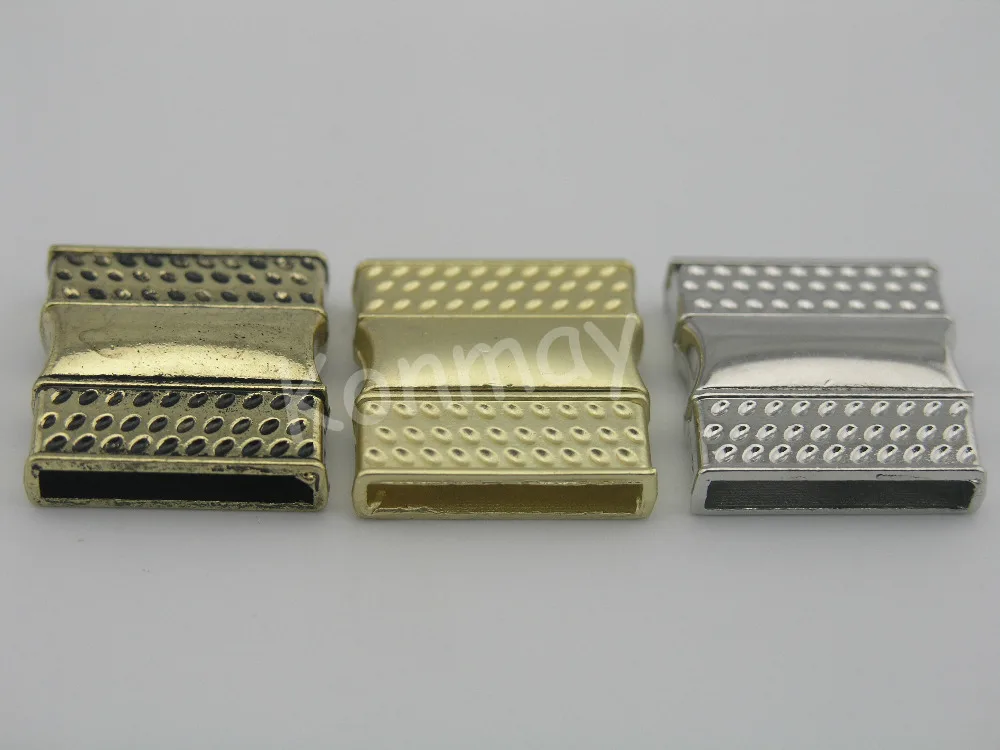 

3 Colors--10 Sets 20.0x3.0mm Dotted Strong Magnetic Clasp For Leather Cord--CLP1116AG