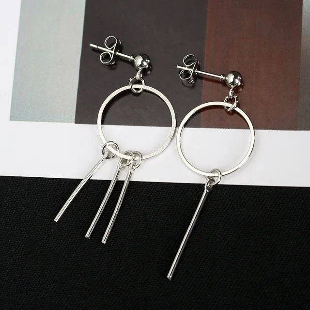 silver color earrings
