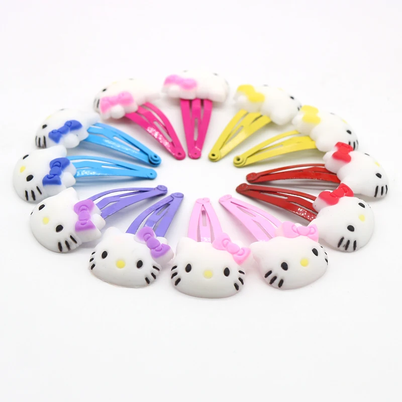 

50PCS/set Hello Kitty Hair Clips Hair Accessories For Girls Quality PVC Children Hairpins Hairgrips Barrettes