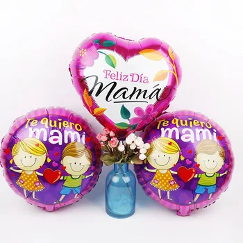 

30pcs Spanish Mama balloons 18inch mother's day party decorations kids Aluminum Foil balloon mother festival globos wholesale