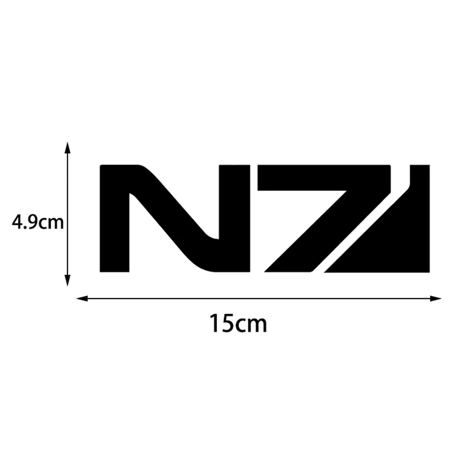 15X4.9CM Mass Effect N7 Adhesive Originality Car Sticker Vinyl Decal  Blackwhitelaser (3)