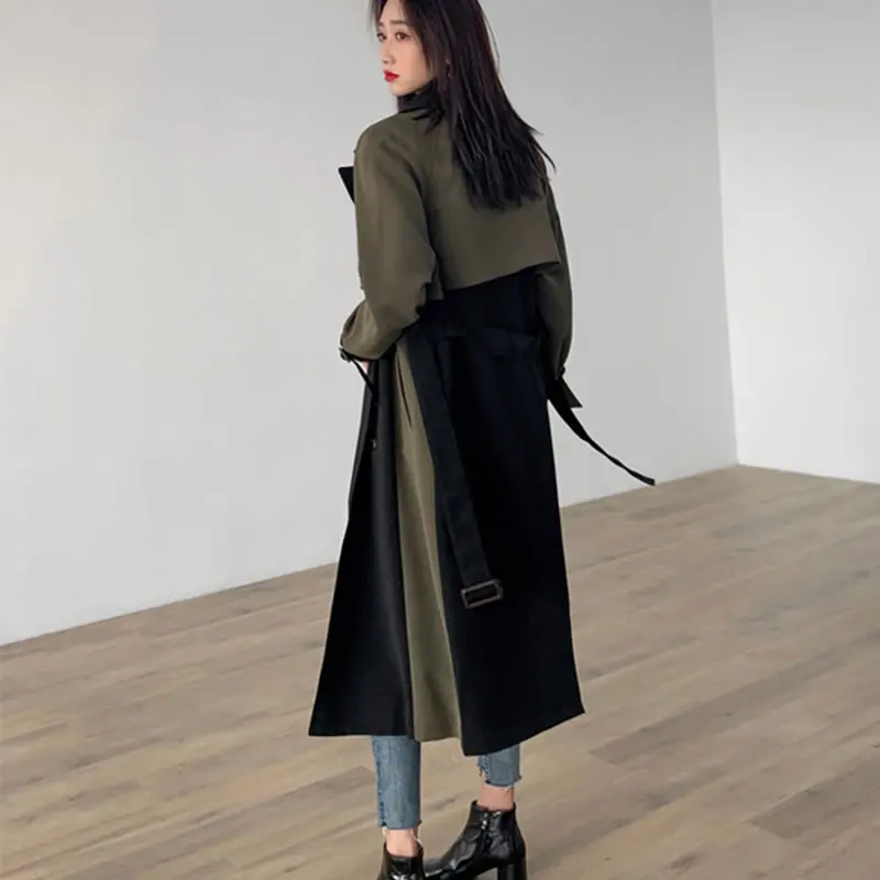 Patchwork Femmes xitao2019 Casual Pleine Collar Black Manches Dll1801 Tranchée down Double Nouveau Manteau Turn Printemps Femelle Breasted Corée UzVSGMqp