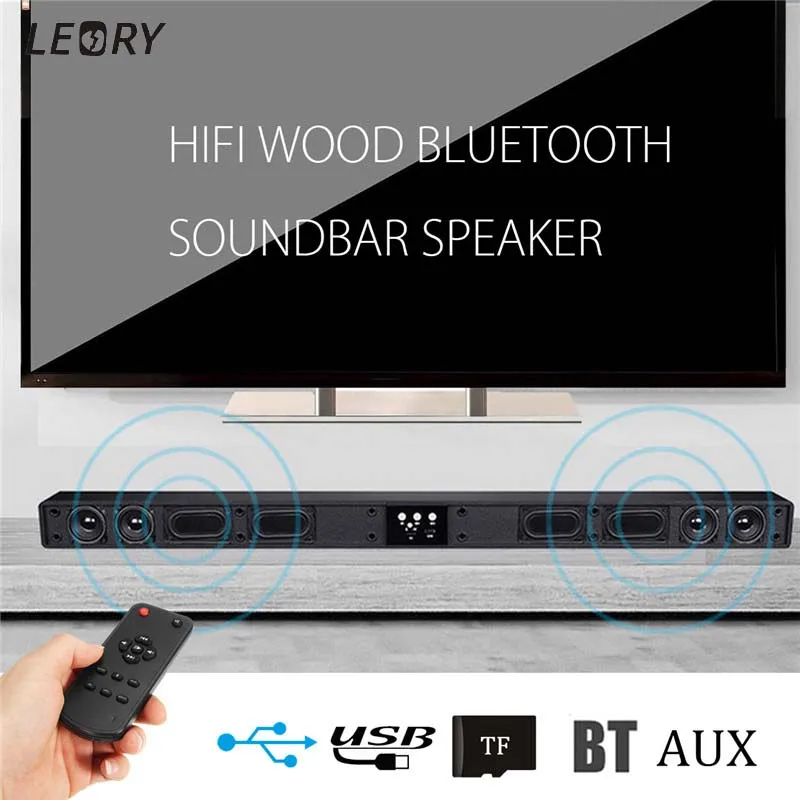 

Wireless Bluetooth Soundbar Speaker 4 Horn HIFI 5.1 Sound Bar Virtual Surround Sound Full-range Speaker Remote Home TV Theater