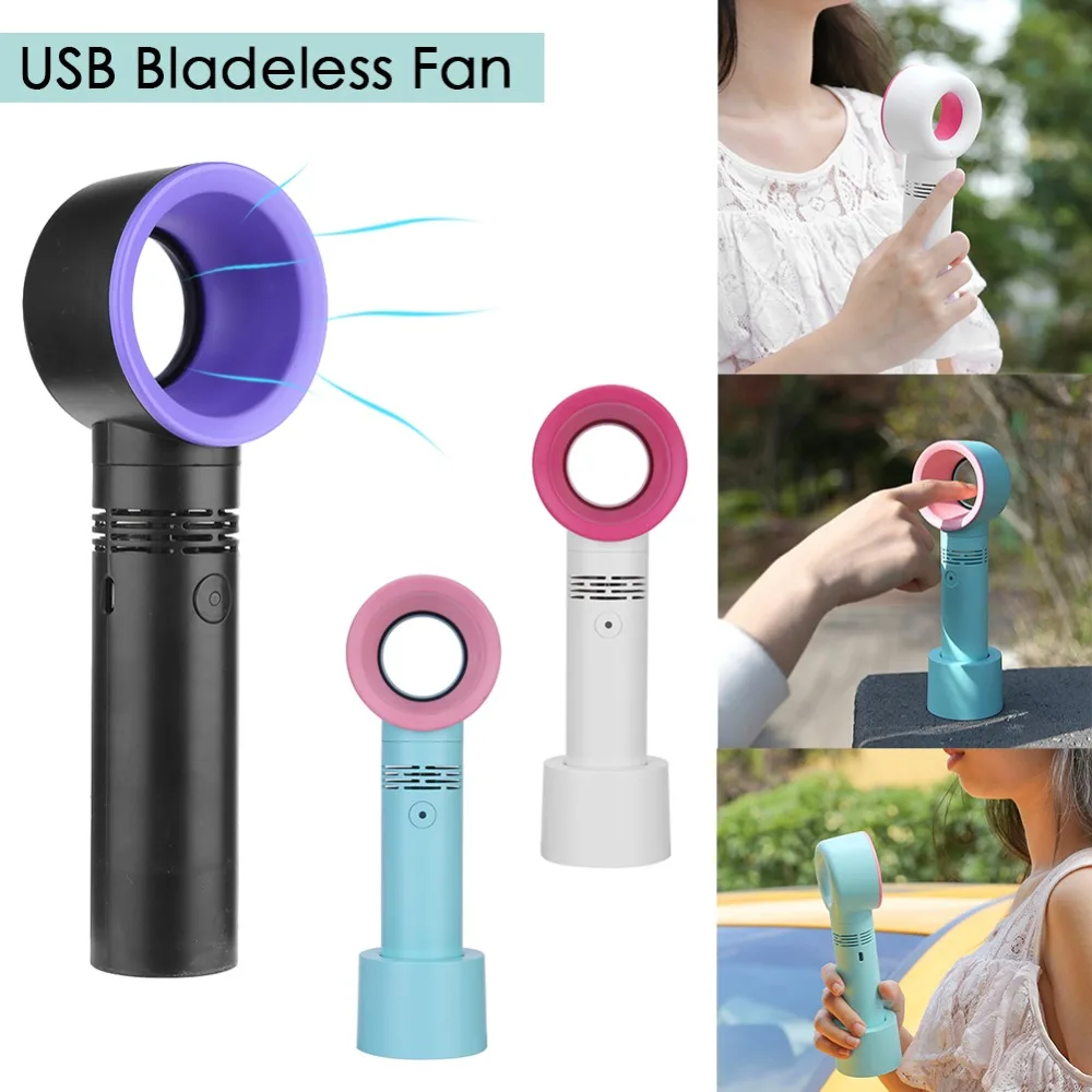 

Portable mini Bladeless fan air conditioning Air Portable USB Rechargeable Fan Speeds adjustable Summer Cooling Device