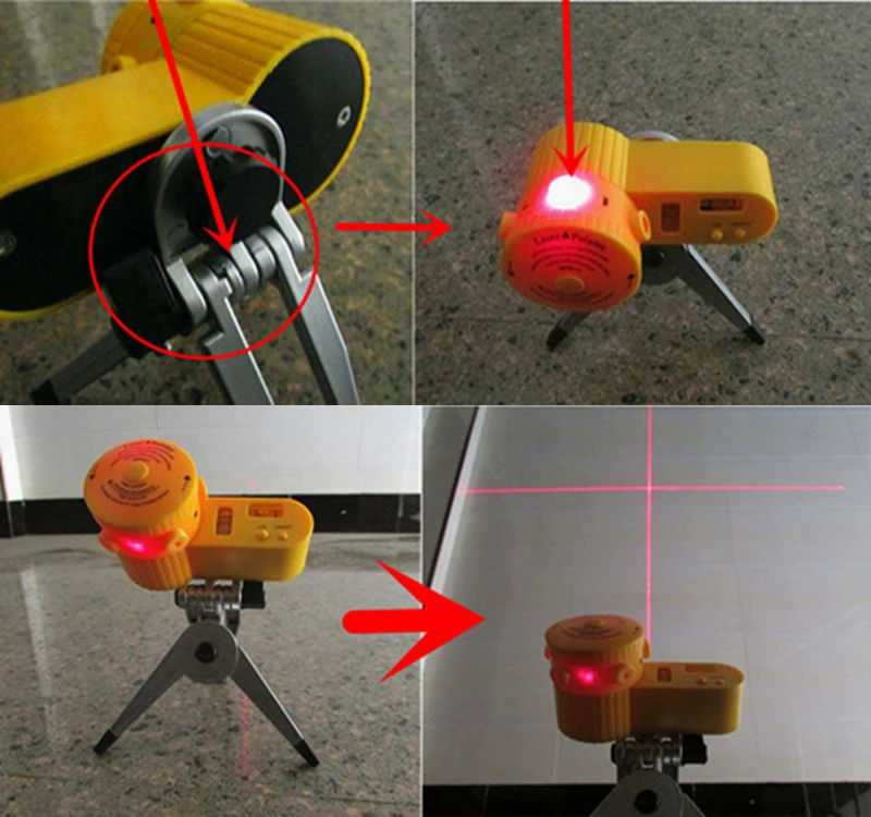 Светодиодный лазерный уровень 2 крест-линия лазер 630-680nm измерительное устройство инструменты для выравнивания Красный Горизонтальный Вертикальный оранжевый штатив Multifuction