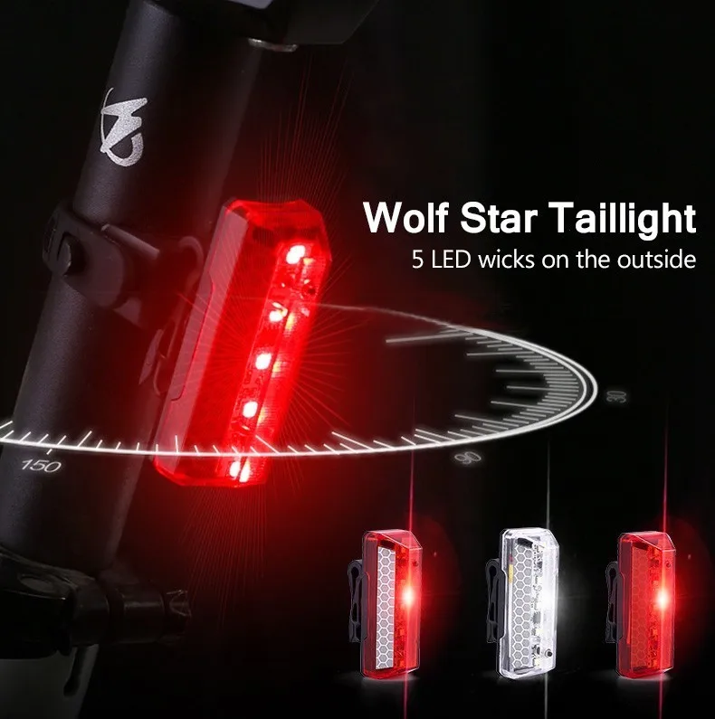Flash Deal GENIU Tail Light For Bicycle Light Bike Flashlight 5 Modes LED USB Rechargeable Cycling Taillight Bicycle Rear Lights 3