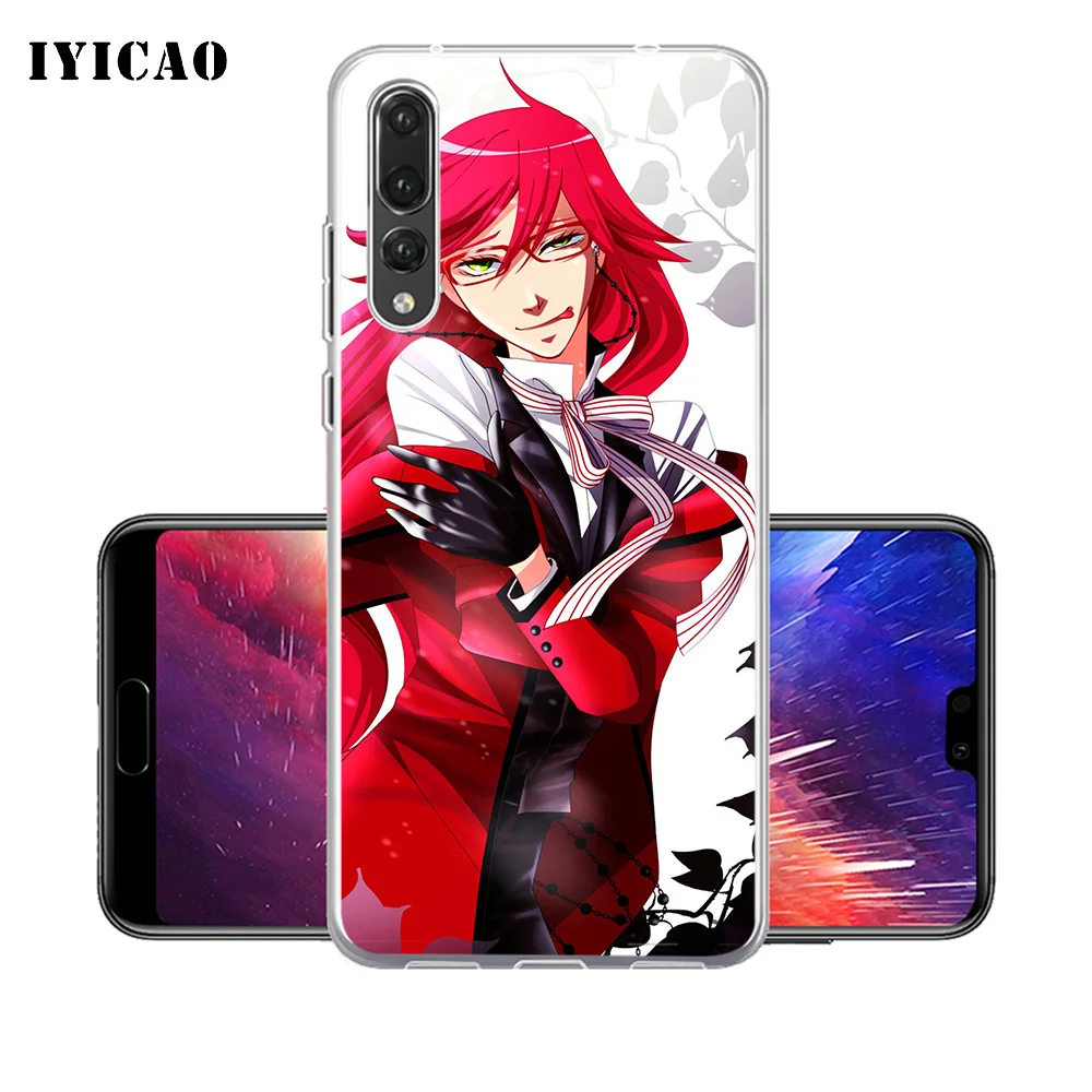 IYICAO Черный Дворецкий Grell Sutcliff Мягкий силиконовый чехол для телефона Huawei P30 P20 Pro P10