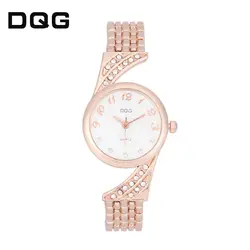 Уникальный модный бренд кварцевые часы Для женщин браслет дамы розовое золото часы женские роскошные двойное кольцо Сталь группа