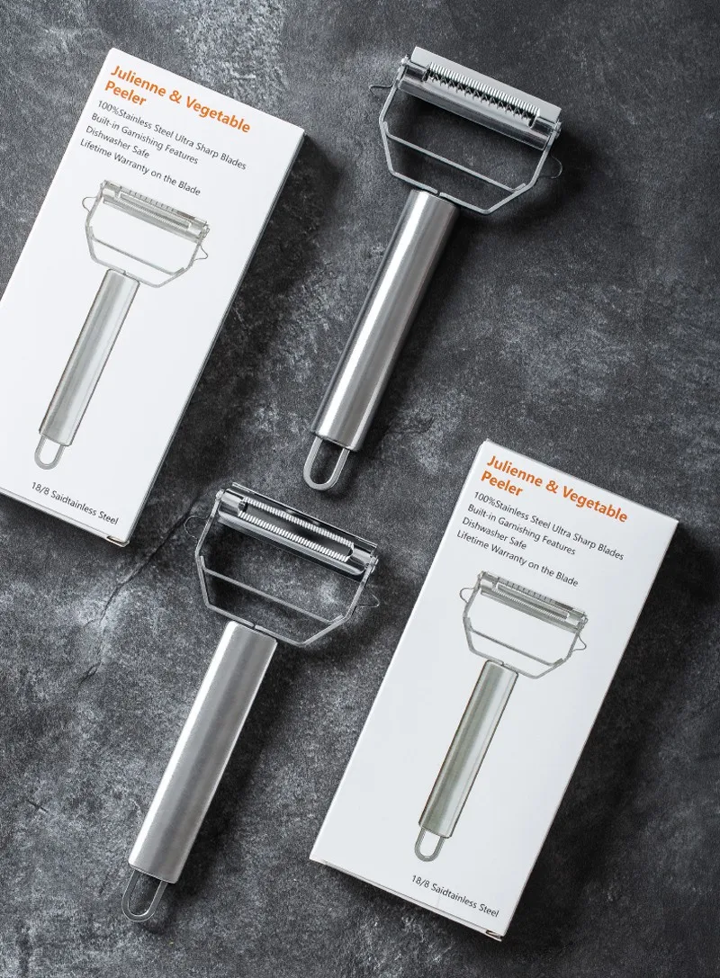 Stainless Steel Julienne Peeler Metal Fruit Vegetable Tools Rotary Sharp Grater Potato Carrot Slicer Cutter Kitchen Gadgets Cooking Accessories (4)