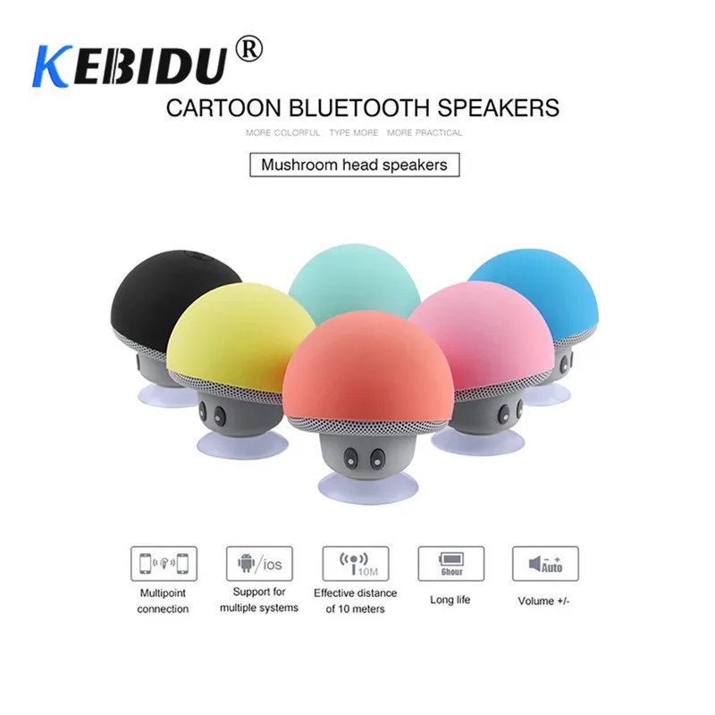 

KEBIDU Portable Wireless Bluetooth Speaker Mini Mushroom Waterproof Stereo Speaker Music Player For Xiaomi/iPhone/Android