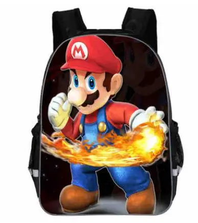Горячий Smash Bros сумки мальчики девочки Школьный рюкзак мультфильм Супер Марио Пикачу Кирби рюкзак для подростков Подарочный пакет для детей - Цвет: photo color