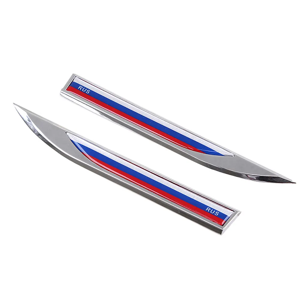

1Pair Russia Flag Car Trunk Side Wing Metal Emblem Badge Sticker Decal for Car Motorcycle Sticker