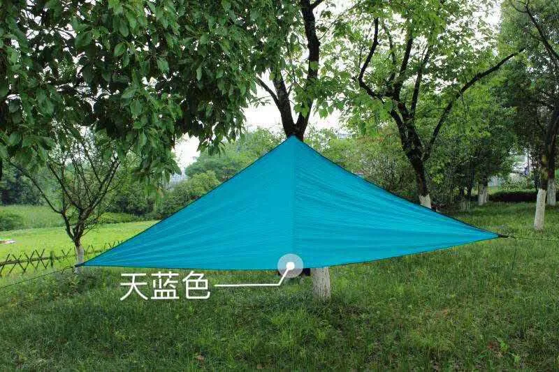 3M/4M Triangle Waterproof Outdooor SunShade Sail Garden Patio Pool Camping Shade Awning Canopy Sunscreen UV Block - Color: Blue