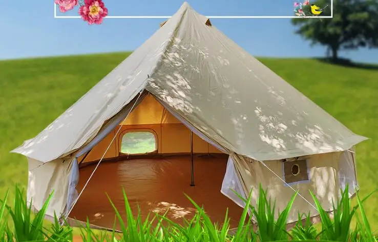 Dream House роскошный водонепроницаемый Семейный Кемпинг зимний Glamping хлопок холст юрта колокольчик палатка с москитным экраном двери и окна