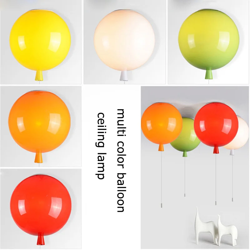 multi colors childhood memories ceiling lamps colorful balloon ceiling lights pull switch lamparas for kids  (5)