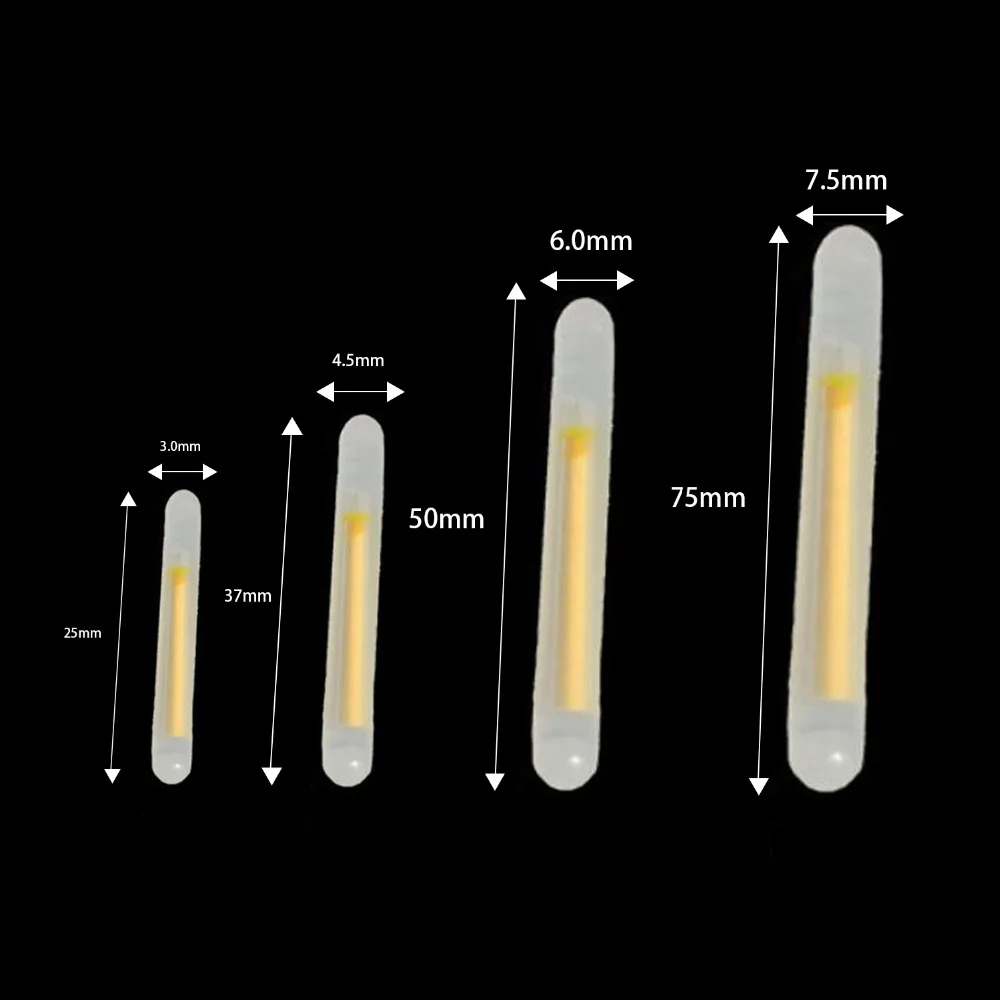 10 حزم ضياء: 6.0X50 ملليمتر 4.5*37 ملليمتر 7.5*75 ملليمتر ليلة الصيد تعويم الوهج الإضاءة عصا الصولجان الأخضر الكيميائية الوهج عصا ل الصيد تعويم