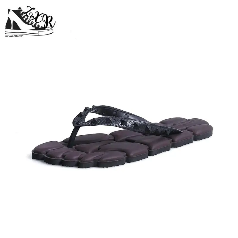 

Men Slippers Summer Outdoor Leisure Flip Flops Anti Slip Clip Foot Flat Comfortable Sandals Tide Personality Slippe