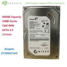 Оригинальный Seagate 500 Гб 3,5 дюйма внутренний жесткий диск 7200 об/мин SATA 2,0 16 Мб кэш-мониторинг HDD для настольного ПК