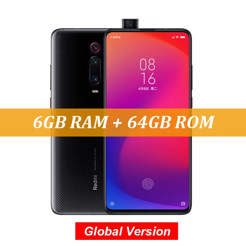 Смартфон Xiaom Red mi K20 Xiaomi mi 9 T 9 T 6 ГБ 64 Гб Восьмиядерный процессор Snapdragon 730 6,39 ''AMOLED камера 48 МП NFC с глобальной версией - Цвет: Black 64G