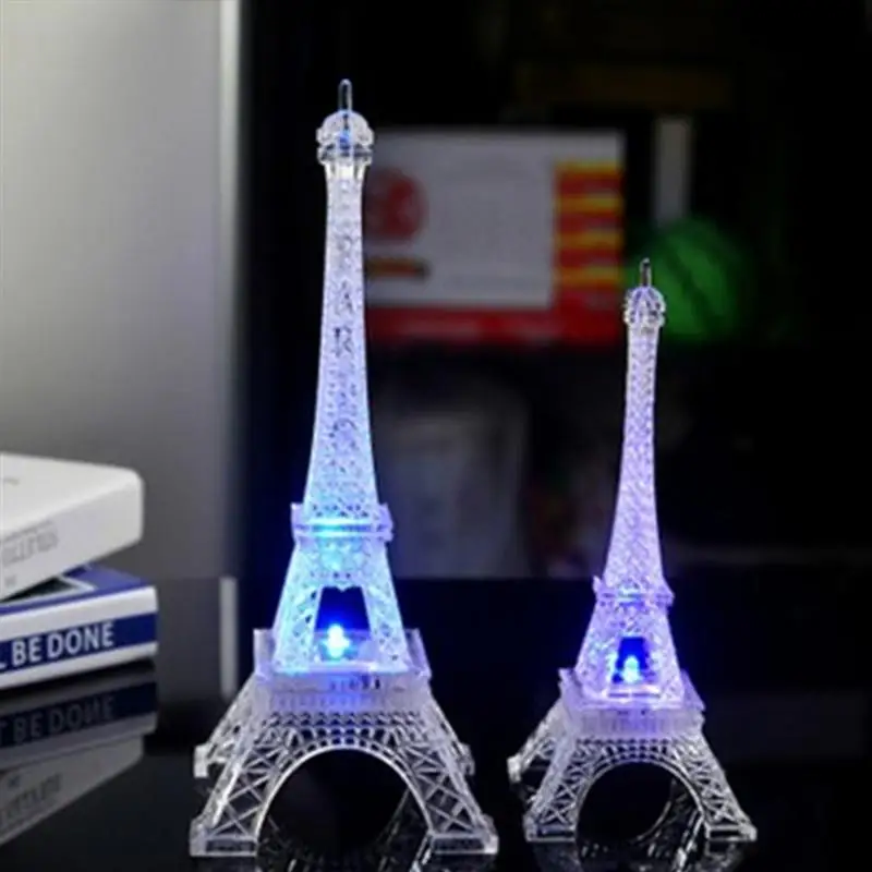 Подарочный светильник с Эйфелевой башней, Ночной светильник в Парижском Стиле, декоративный светодиодный светильник, Модный Красочный Настольный светильник, акриловый светильник для спальни