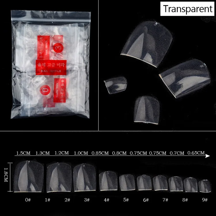 500 шт./упак. поддельные искусственные акриловые накладные ногти для пальцев ног советы натуральный белый прозрачный ногти ног маникюр для красоты ногтей инструмент