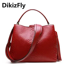 DikizFly Сумки из натуральной крокодиловой кожи женская кожаная женская сумка-мессенджер женские сумки, повседневные торбы Женская мода bolsa