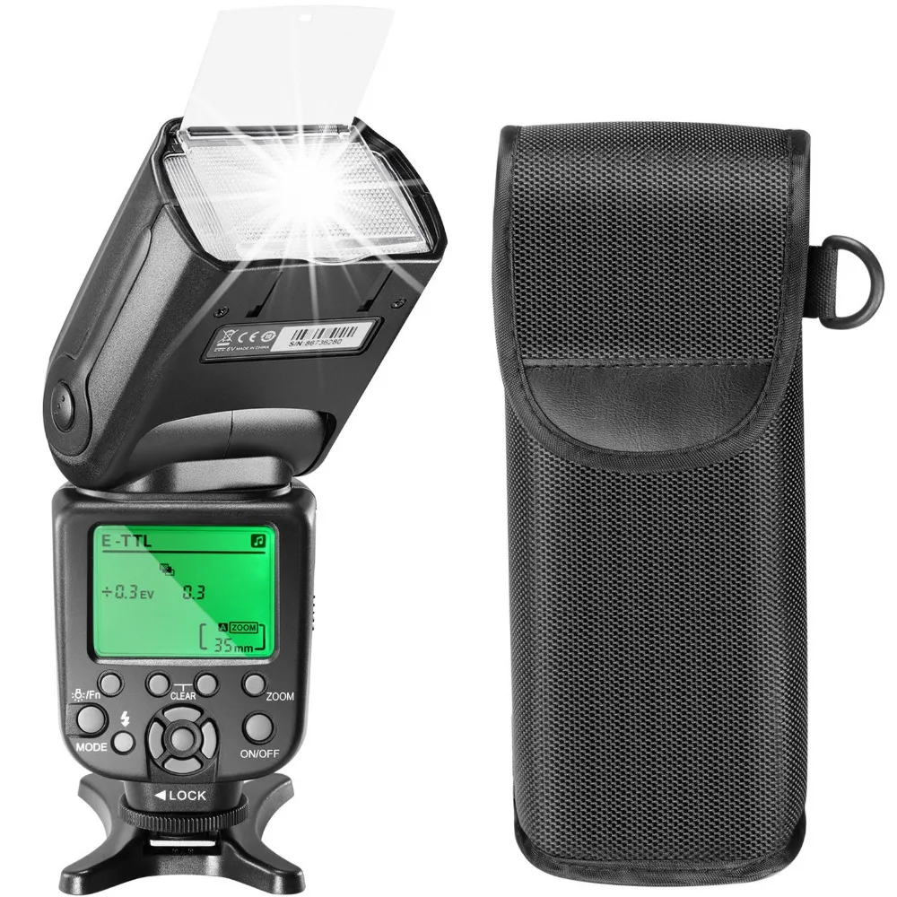 

Neewer 2.4G Wireless HSS E-TTL LCD Display Master Slave Flash Speedlite for Canon 7D Mark II/5D Mark II III IV/1300D/1200D/750D