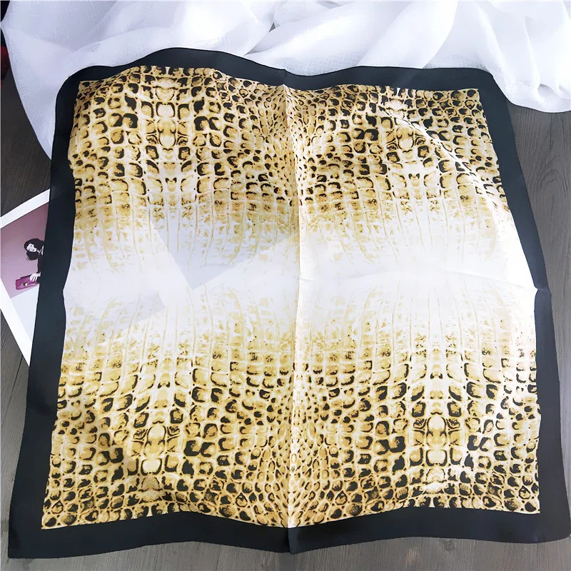2019 New Vintage Women Fashion Summer spring Brand Square scarf Silk Satin skinny Scarves Head Neck Hair Tie Band neckerchief