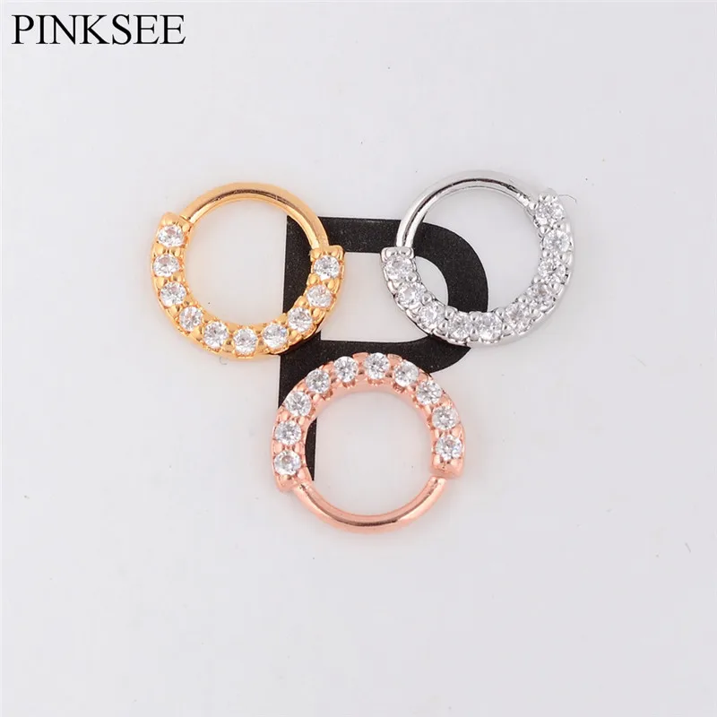 

PINKSEE Sexy Female Decorations Gold/Silver/Rose Gold Color Crystal Nose Ring For Women Body Piercing Jewelry