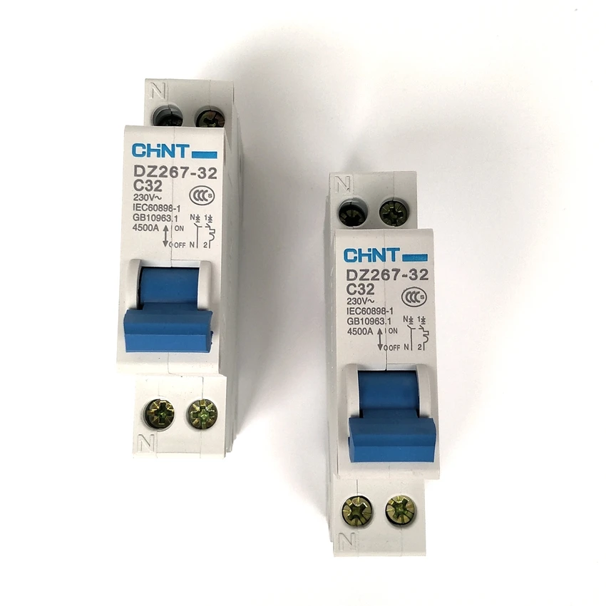 Мини выключатель CHINT DNP 1P + N 32A MCB DZ267 C32A|circuit breaker|mini circuit breakermini breaker |