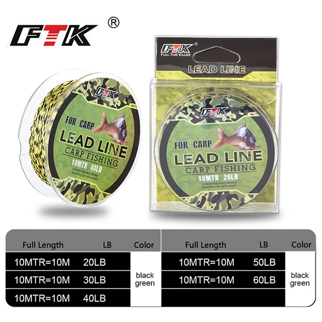 FTK 10M Braided Wire Lead Core Carp Fishing Line 10LB-60LB Rig Making  Sinking PE Hook Link Line Fishing Tackle For Carp Fishing - AliExpress