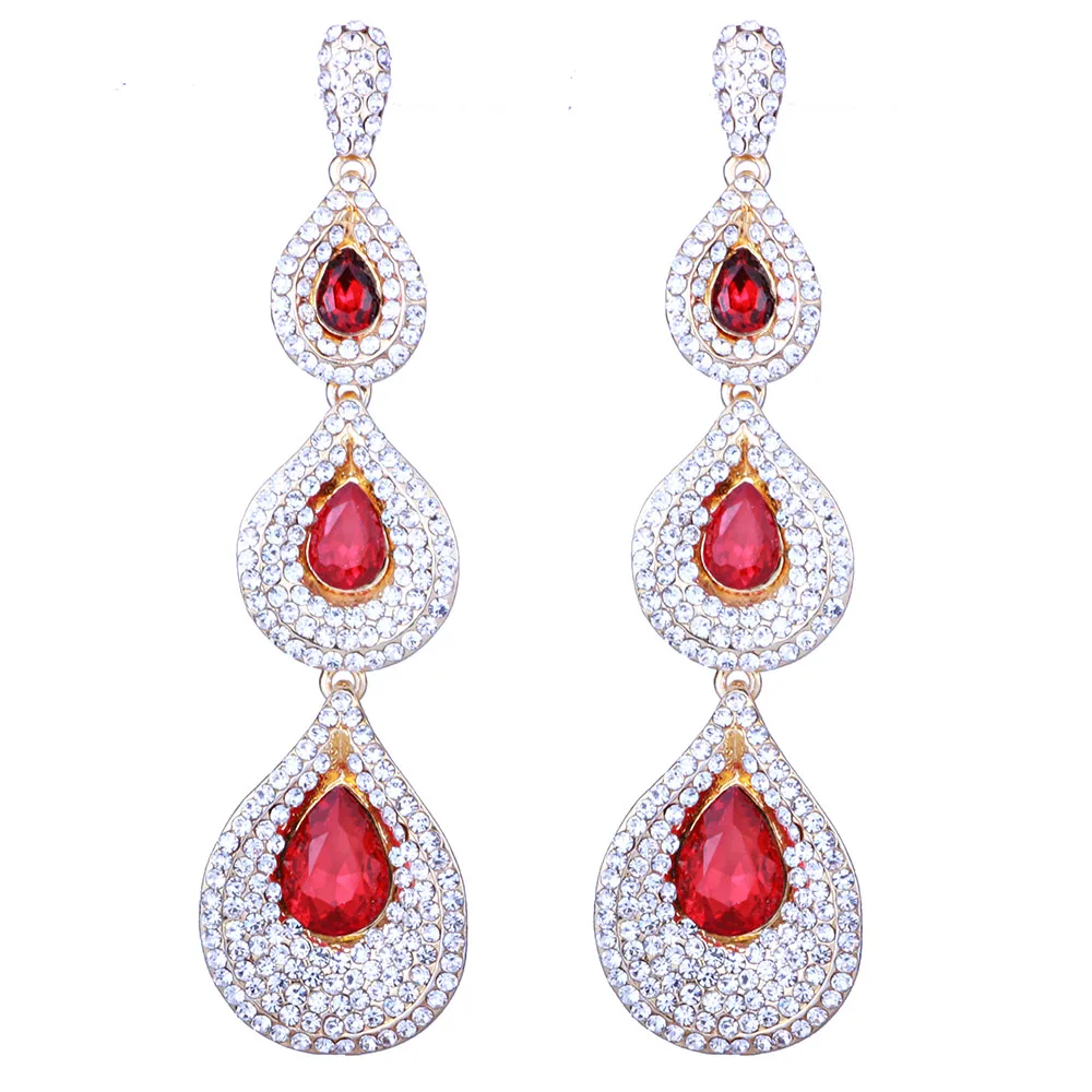 Женские длинные серьги в форме капель Винтажные капельки со стразами|rhinestone earrings