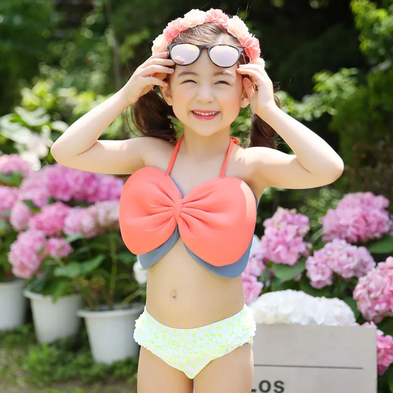 

2017 Baby Swimsuit Cute Swimwear Bathing Two Pieces Kids Girls Hot Beachwear Lovely Bikini Swimming Wear Fcsw154