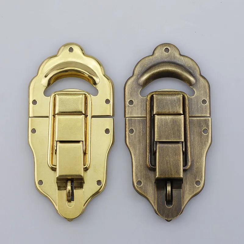 

New Antique antique hasp latch copper lock Suitcase Case Buckles Toggle Catches Clasps forjewelry box hinges Furniture Hardware