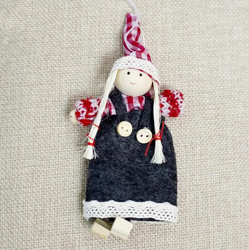 Креативный кавайный Рождественский ангел, девушка, лыжная подвеска, рождественская елка, украшение для дома, рождественские милые куклы, вечерние украшения, детский подарок - Цвет: 12