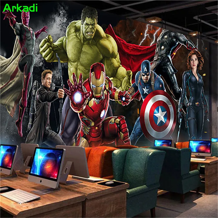 Custom 3D Avengers Photo Wallpaper Hulk Iron Man Captain America Mural Boys Bedroom Any Size Mural Custom 3D Avengers Photo Wallpaper Hulk Iron Man Captain America Mural Boys Bedroom Any Size Mural