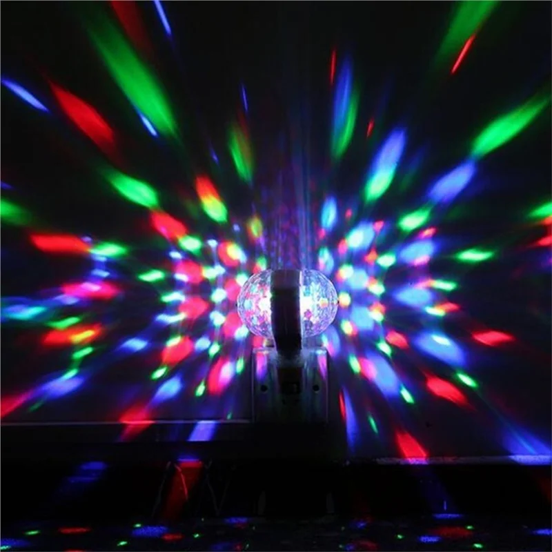 E27 6W светодиодный сценический свет Красочные RGB Авто вращающиеся лампы DJ Свет Двойные головки светодиодный для вечерние диско-Музыка Бар KTV освещение D40