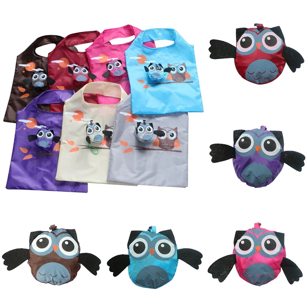 

Cute Animal Owl Shape Folding Shopping Bag Eco Ladies Gift Foldable Reusable Tote Bag Portable Travel Storage Bags
