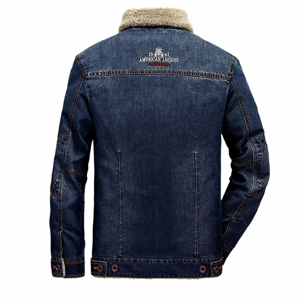 Winter Men's Jeans Jacket Casual Fashion Male Denim Thick Warm Fleece Collar Outerwear Windbreaker Big Size Fitness Overcoat